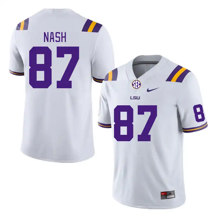 Men's LSU Tigers Noah Nash #87 White NCAA Football Jersey